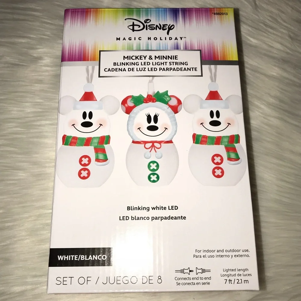 NEW Disney Mickey & Minnie Mouse Snowman Lights